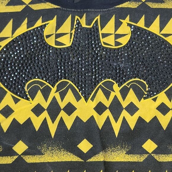BATMAN Jeweled Log Long Sleeved Tee-Shirt in Yello and Black - Picture 2 of 7